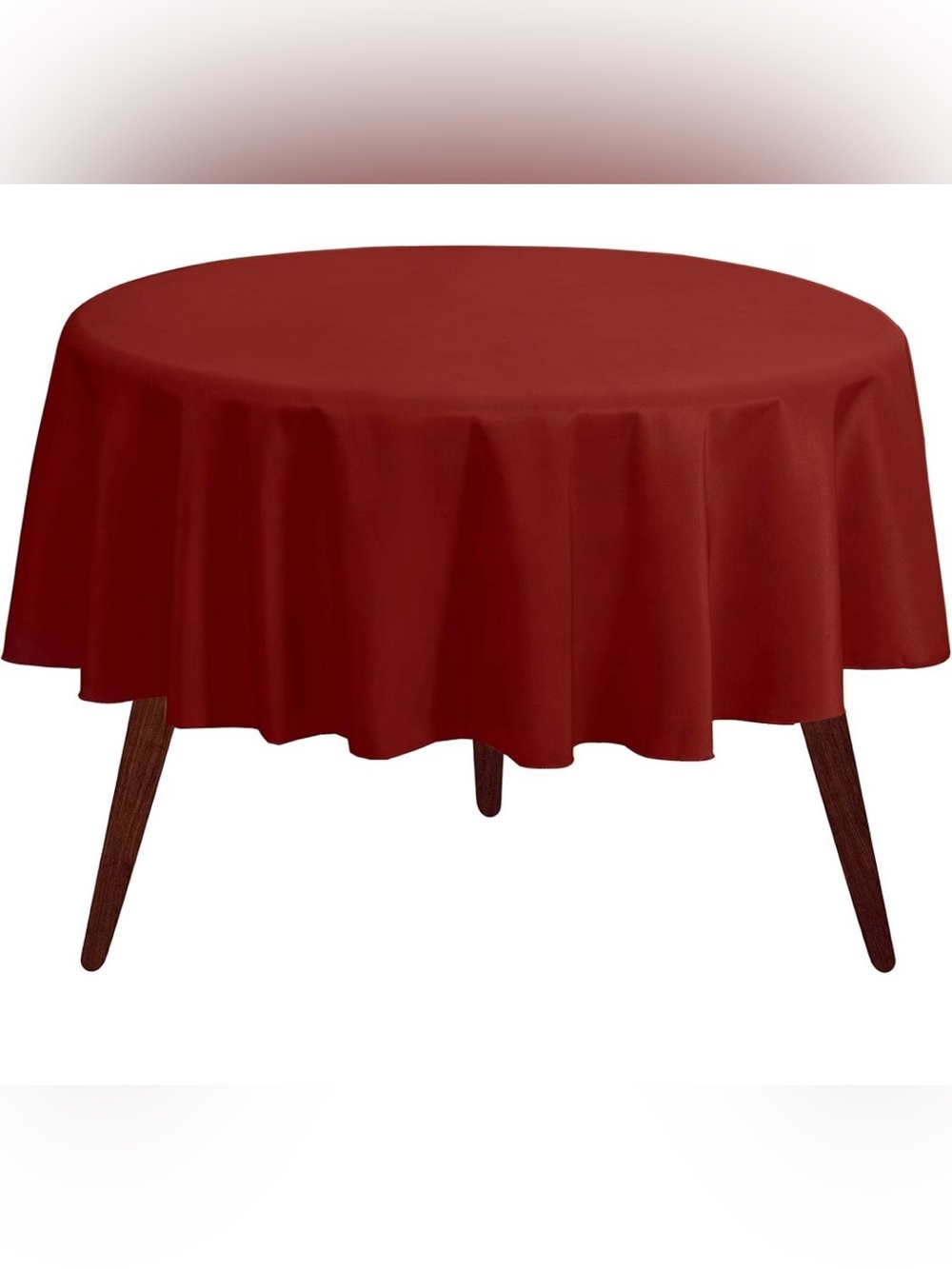 70” Round Burnt Orange Tablecloth - Classic Solid Dining Table Cover